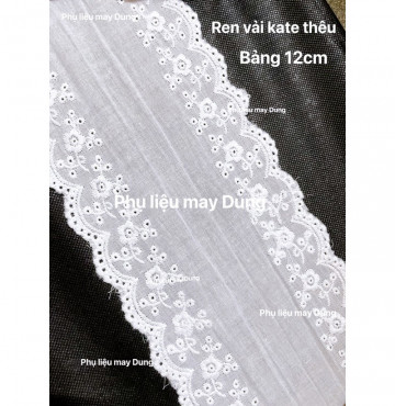 ren vải kate thêu tồn kho bảng 12cm