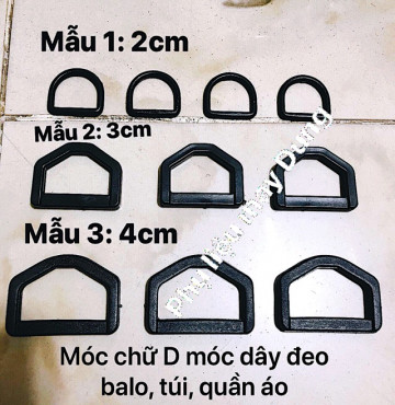 Thanh lý Khoá chữ D nhựa gắn balo, túi đeo, quần áo