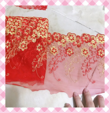 Thanh lý Ren chỉ lưới 1 đầu đỏ bẳng 20cm