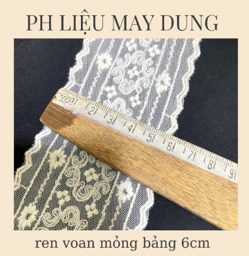 ren voan tồn kho hoa thêu mỏng bảng 6cm