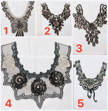 Thanh lý cổ áo thêu 3D làm cổ áo