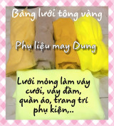 Lưới mỏng tồn kho may đầm, váy cưới, phụ kiện: tông vàng