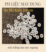 Nút trắng hai sọc tồn kho ngang 10mm