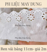 Thanh lý ren vải bảng 11cm ( giá 2m)