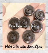 Nút 2 lỗ nâu đậm tồn kho