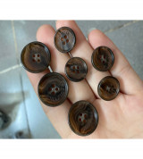 Nút 4 lỗ nâu sọc vằn bóng tồn kho