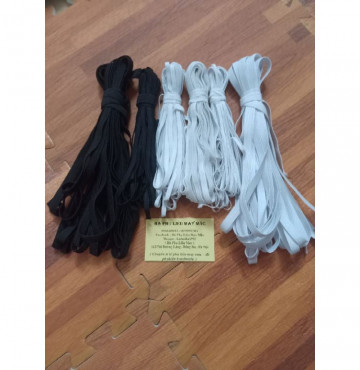 Chun cuộn 10 mét khổ nhỏ 1cm ( thun trắng và đen )