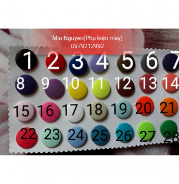 40 bộ Cúc bấm nhựa T5 ( 1,2cm)