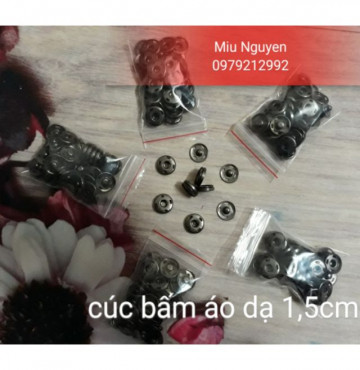 Cúc bấm đồng loại 1,5cm túi 20 bộ