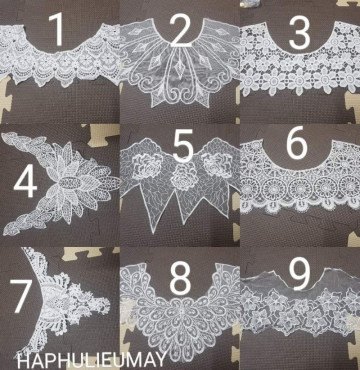 Đáp cổ áo ren lưới trắng