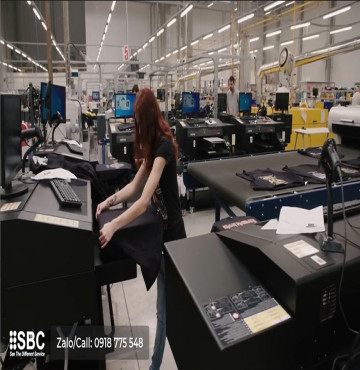 Model of Brother GTXpro digital garment printing production: Green-Effiency-Less labor